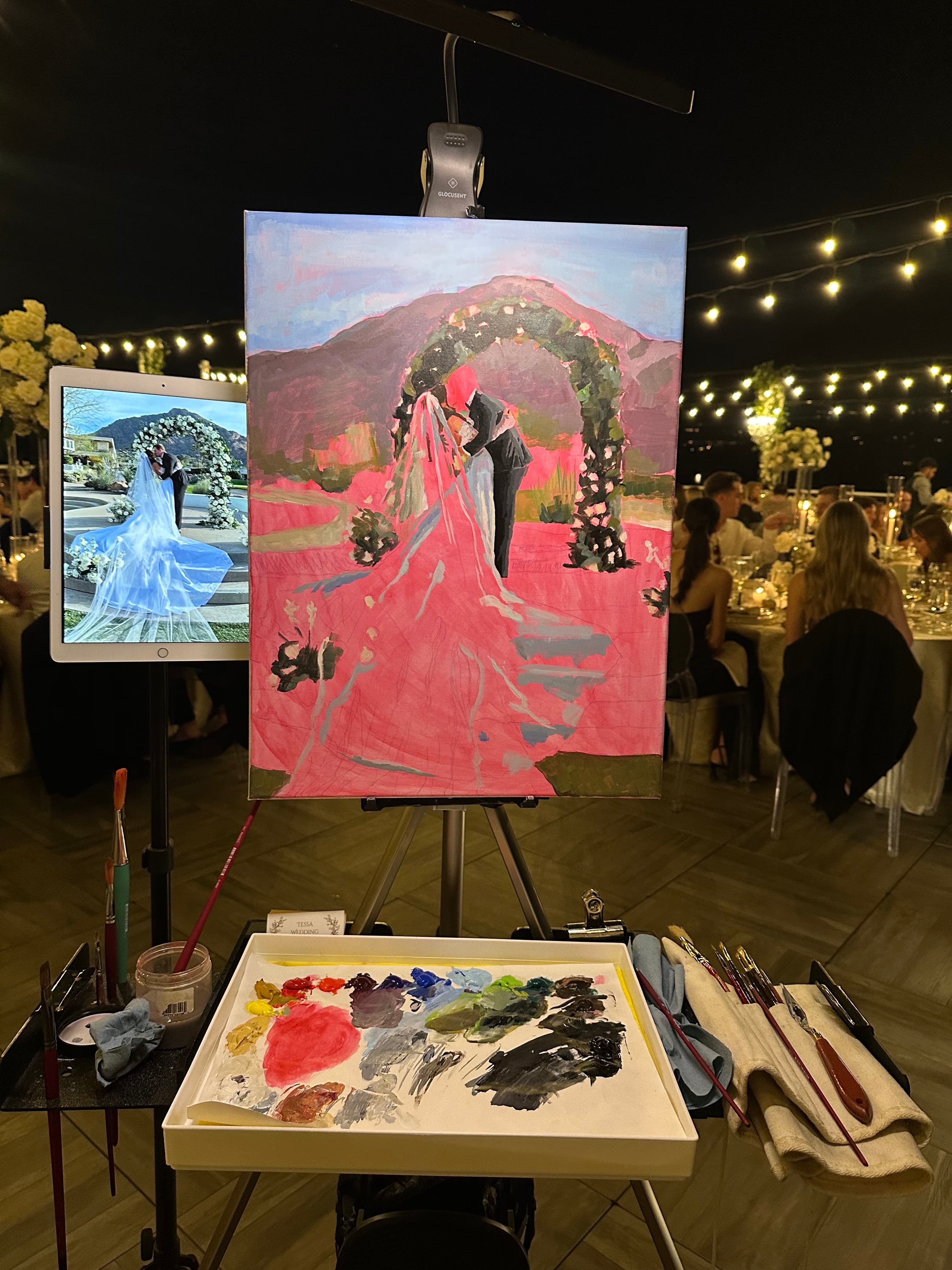 Tessa at work during a wedding celebration